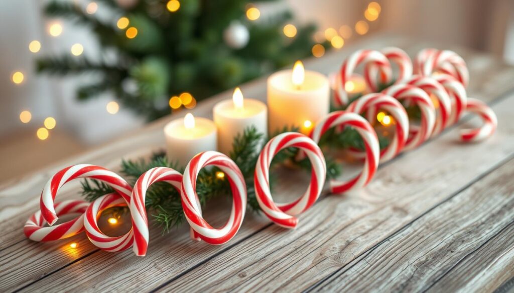 ghirlanda con bastoncini di zucchero