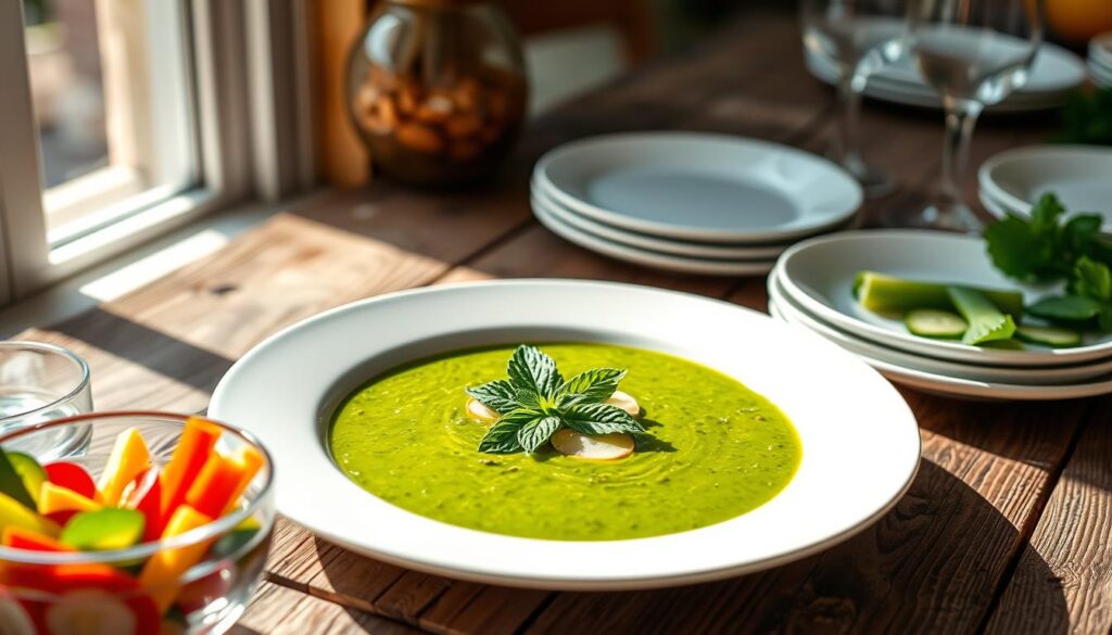Gazpacho di menta e zucchine