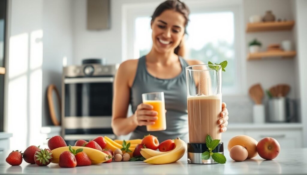 frullato proteico alla frutta rinfrescante